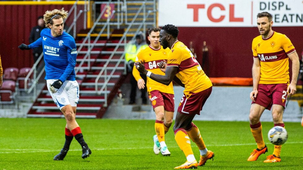 Todd Cantwell scored Rangers' second goal against Motherwell
